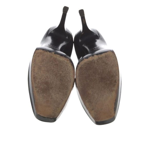 Gucci Black Patent Leather Square Toe Platform Heels - Picture 5 of 5